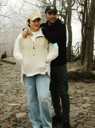 Sahebeh Jahanbakhsh with her husband.